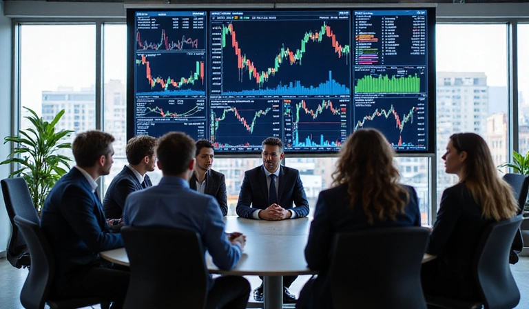TradeMentor team discussing market trends