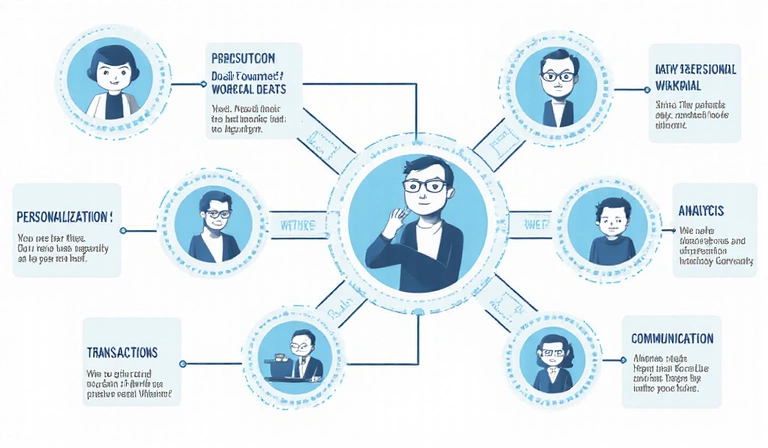 Illustration showing how data is used for various purposes
